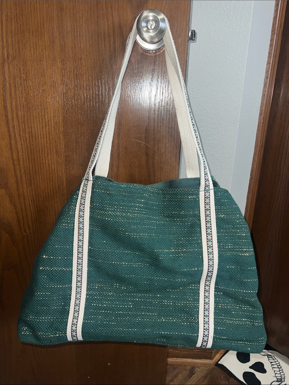Green Bead Embellished Evil Eye Tote Bag - Picture 4 of 4